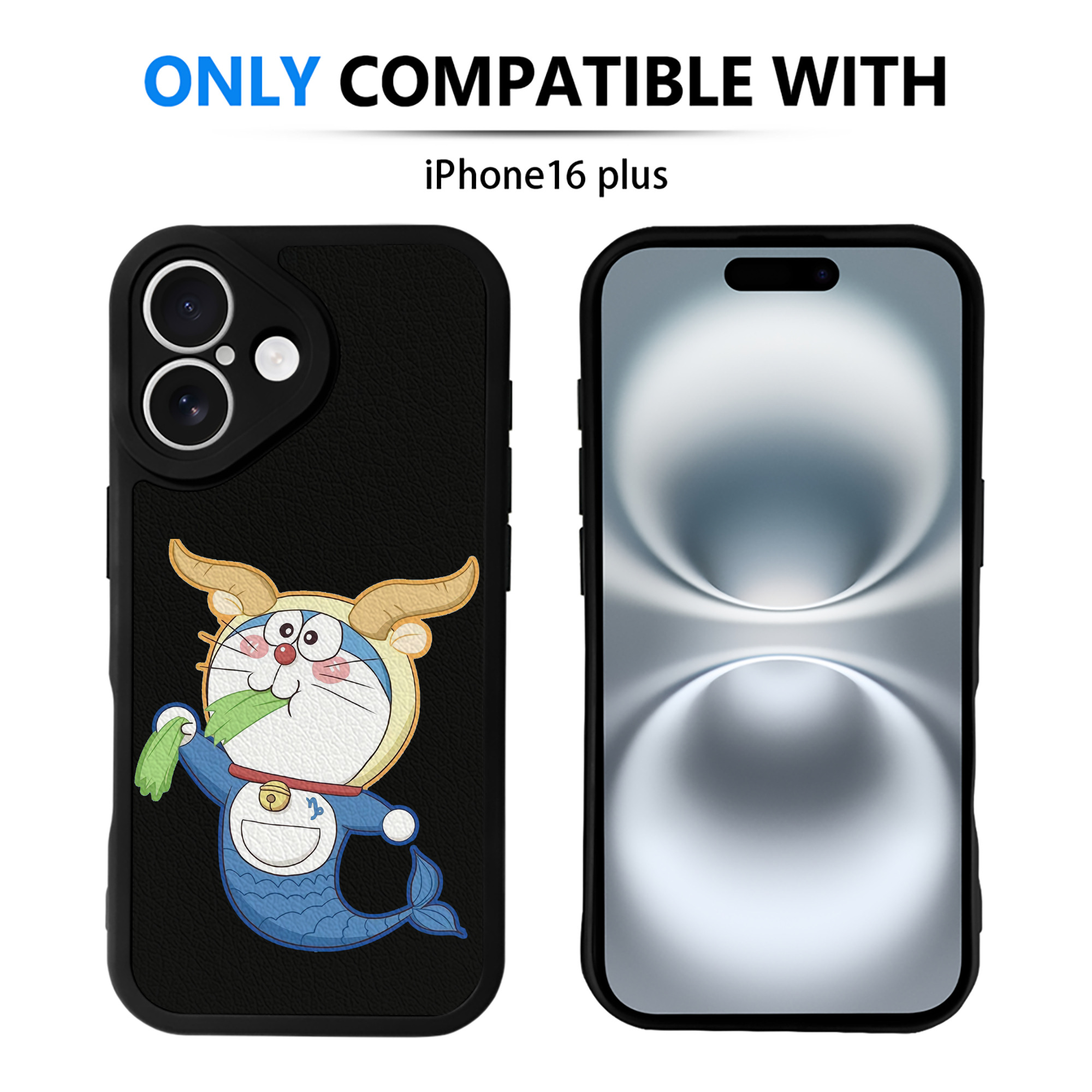 （画像用） ドラえもん Doraemon 【iPhone 16シリーズ対応】シリコンスマホケース（レザー調） 材質：シリコン